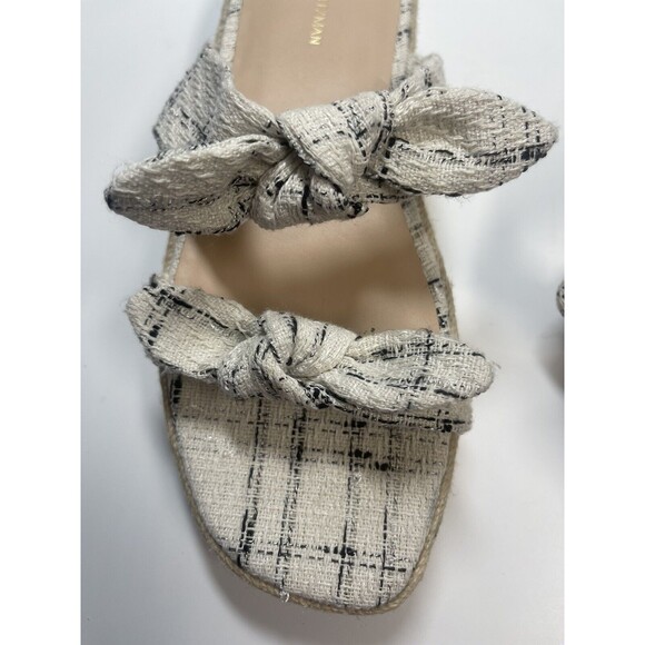 Stuart Weitzman Bandeau Tweed Bow Espadrille Sandal Sz 8.5 New W/O Tag - Picture 4 of 8